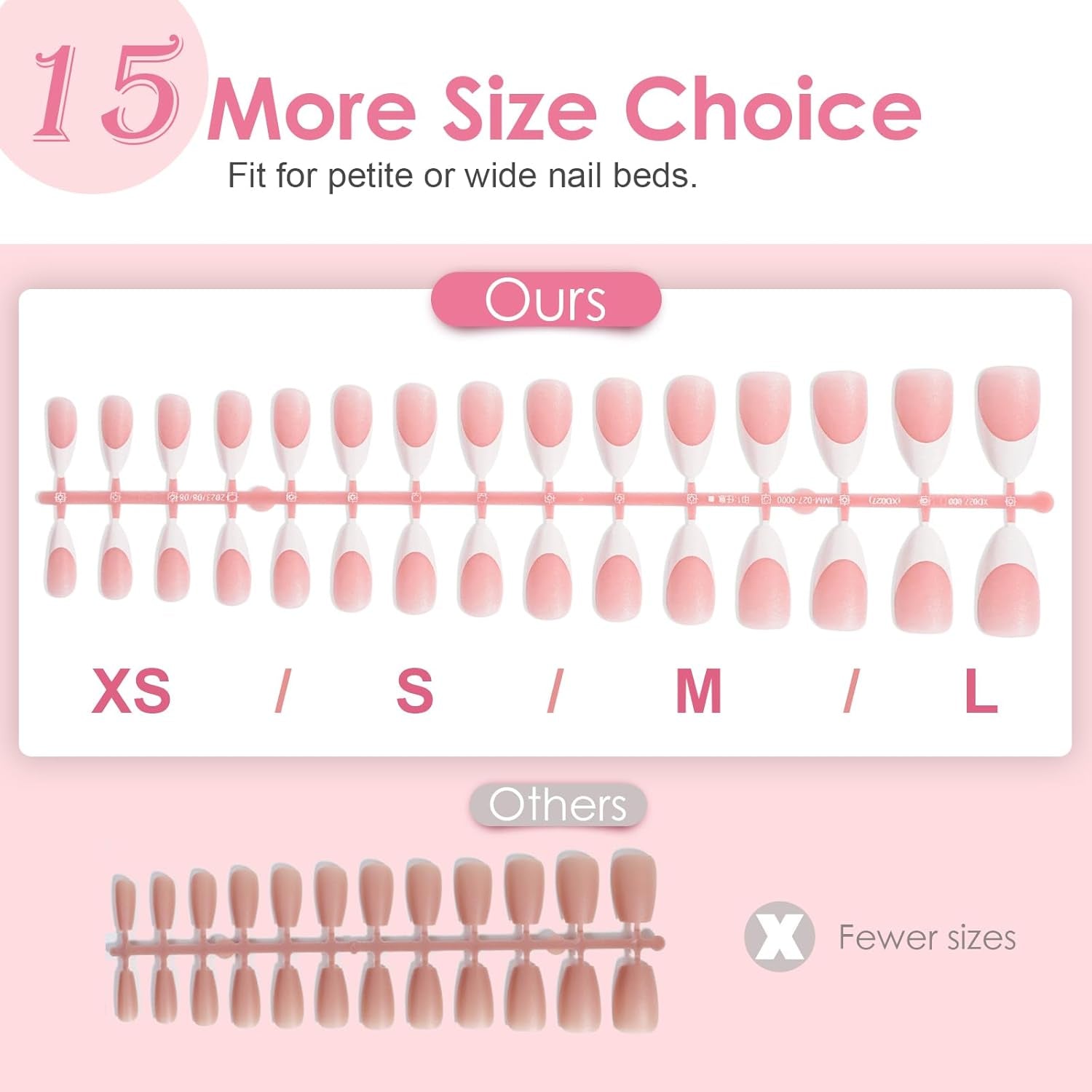 French Tip Press on Nails Gel Nail Tips - 300Pcs Pre-Colored Quick and Easy Press on Nails Almond Fake Nails with Designs DIY Nail Extensions, Pink White